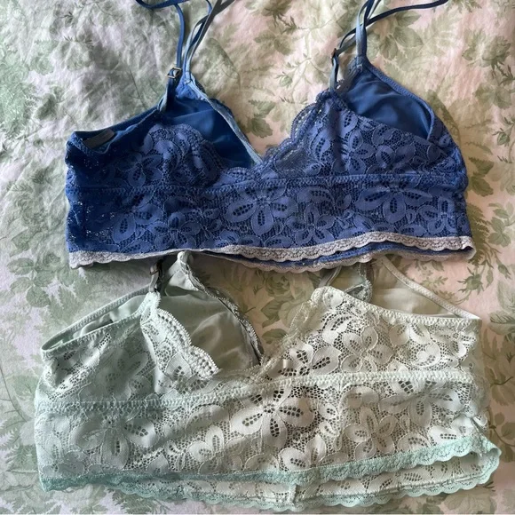 AERIE lace long line bralettes, two toned set - Picture 5 of 7